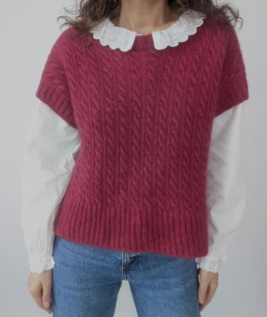 Burgunderfarbene Strickweste Gr.M