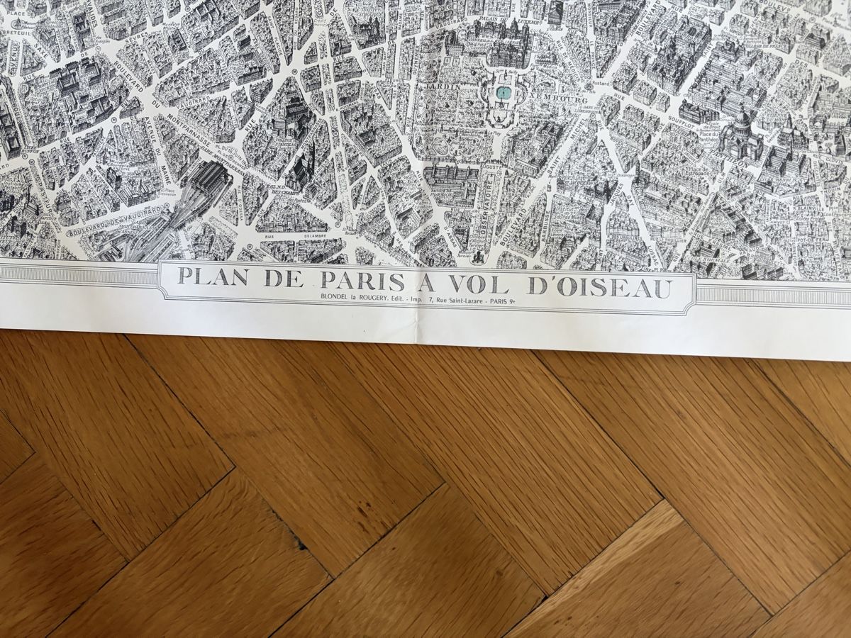 Cartine & Atlanti: Plan de Paris à Vol d'Oiseau Reproduction 1.1957 – Usato da Zürich venduto da mimikiki100 2