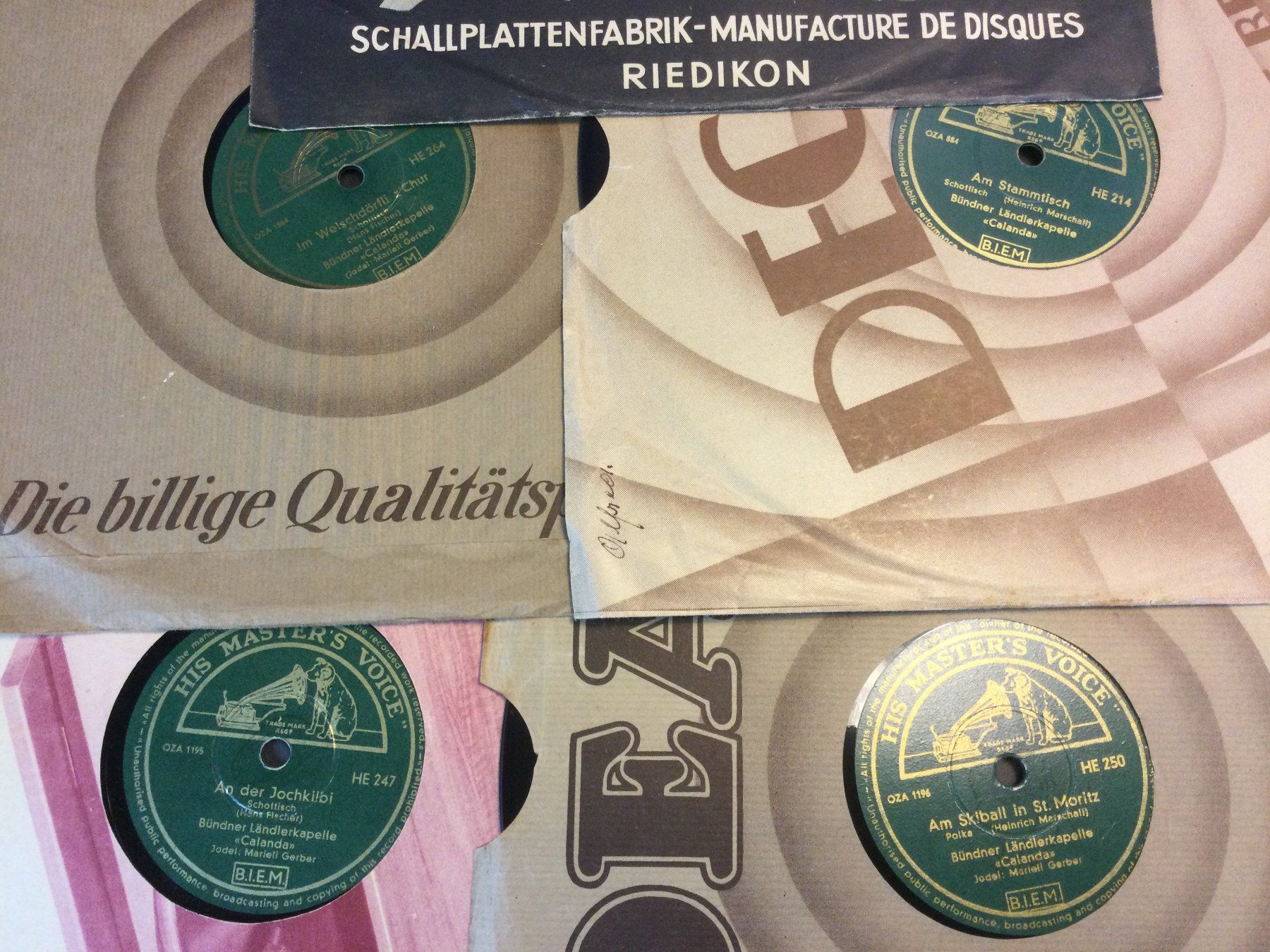 Vinyles: Schellackplatten Bündner Studenta Kappelle Calanda – D'occasion à Wangen SZ par kuriosum12 5