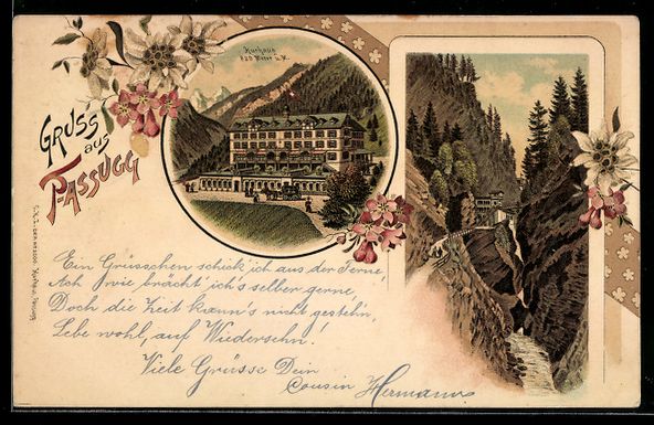 Ansichtskarten: Litho Passugg, Hotel Kurhaus, In der Kla – Gebraucht aus Berlin von bartko-reher