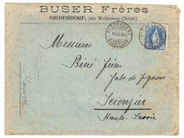 Lettre de Niederdorf pour la France le 16.XII.04