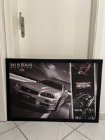 Poster Nissan Skyline R34 GT-R gerahmt schwarz