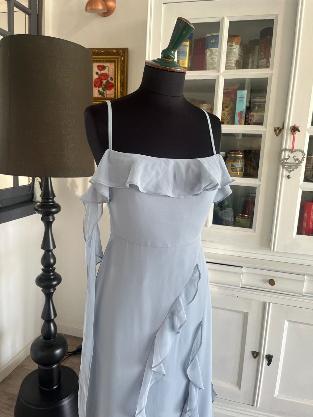 Vestiti: Robe Fourreau en Mousseline Acier Bleuté xs – Nuovo (secondo la descrizione) da Seiry venduto da vanille08 6