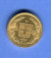 (201) 20 Fr. 1886 Helvetia Top Stgl Gold