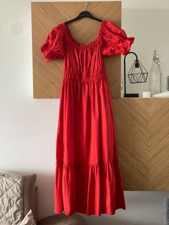 Rotes Sommerkleid von H&M, Grösse S, Baumwolle