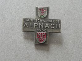 Abzeichen NW  Kant. Schwingfest Schwingen Alpnach 1960