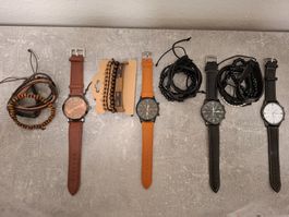 4x funktionierende Armbanduhr als Set inklusive Armbänder