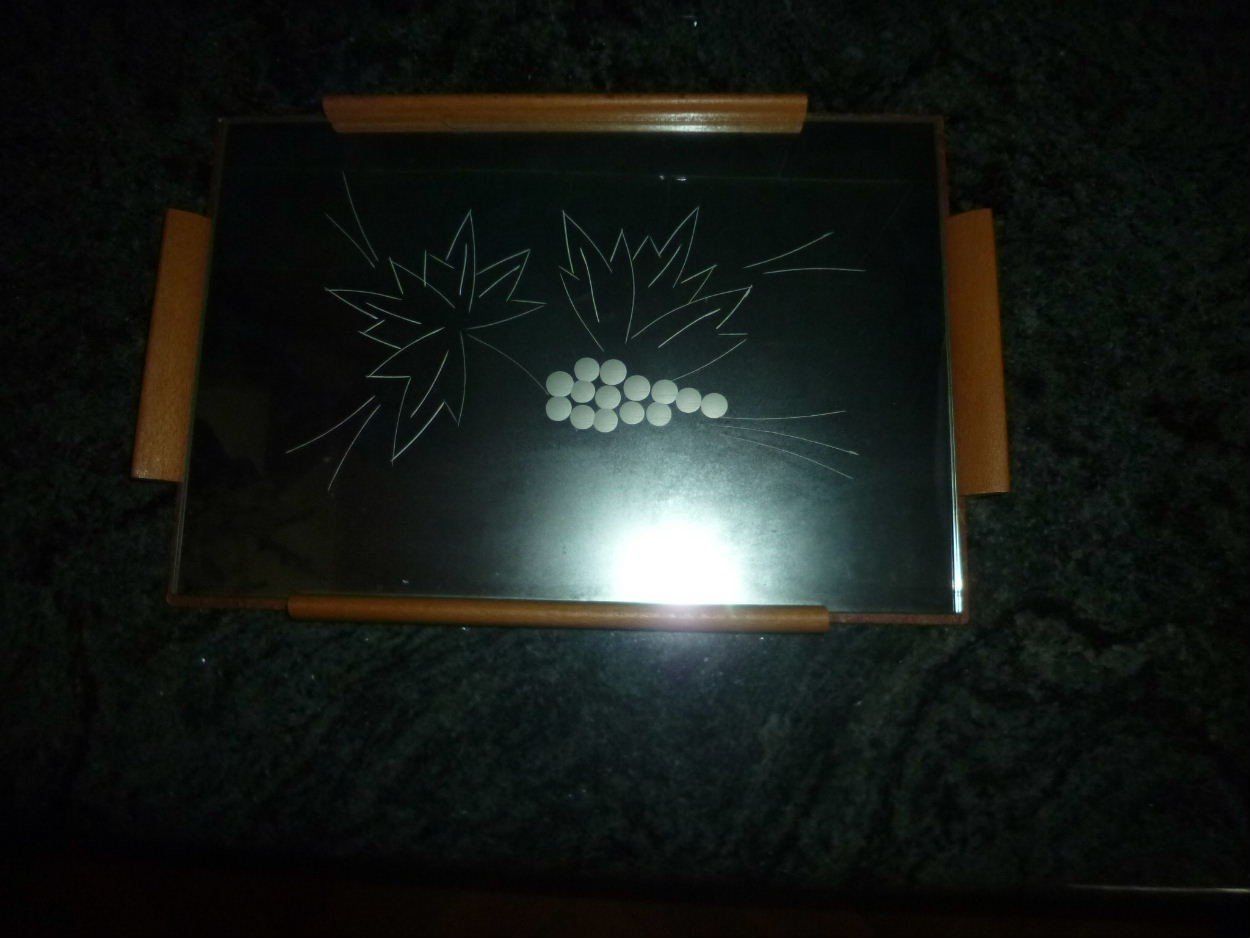 Piatti di portata: ART DECO SERVIER TABLETT 1930 Hinter Glas Servierplatte Tray – Usato da Luzern venduto da antikdesign2552 5