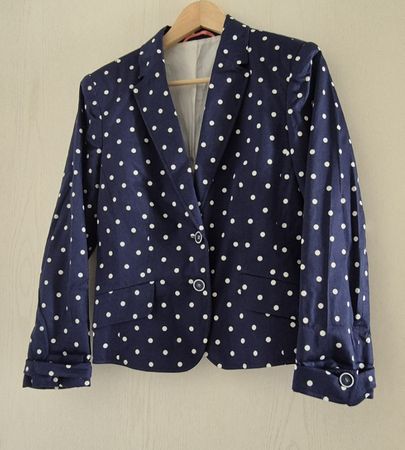 Marineblauer Blazer Gr. 36 D Polka Dots