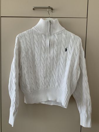 Polo Ralph Lauren Zopfmuster Pullover weiss Grösse S