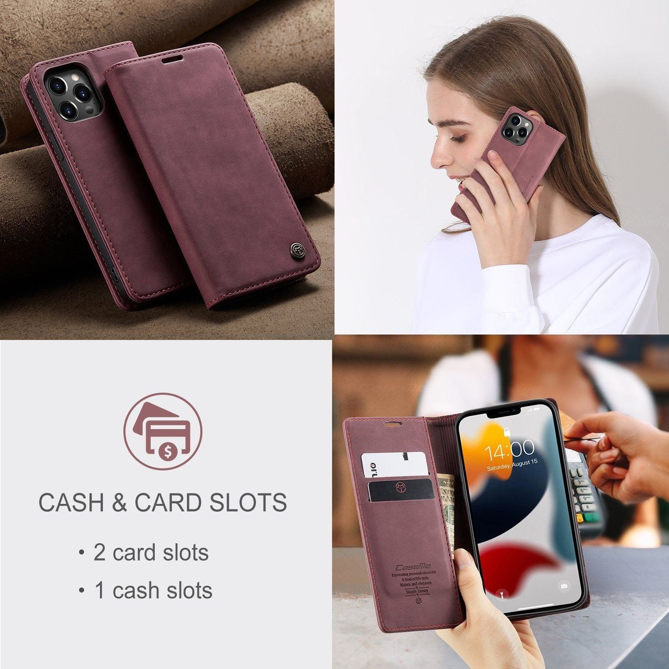 Cover & Protezioni schermo: iPhone 13 pro Max - étui à rabat support rouge – Nuovo e nell'imballaggio originale da Morges venduto da DigiAC 6
