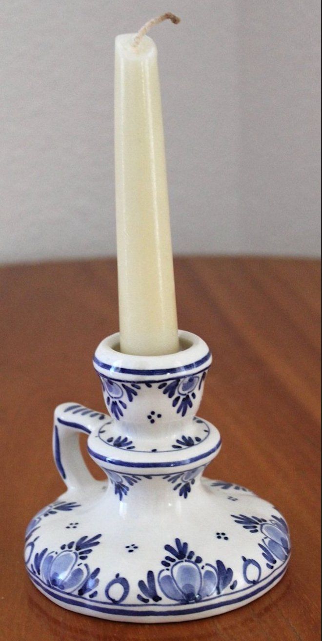 Portacandele: Vintage Delft Kerzenhalter – Usato da Locarno venduto da fripui 4