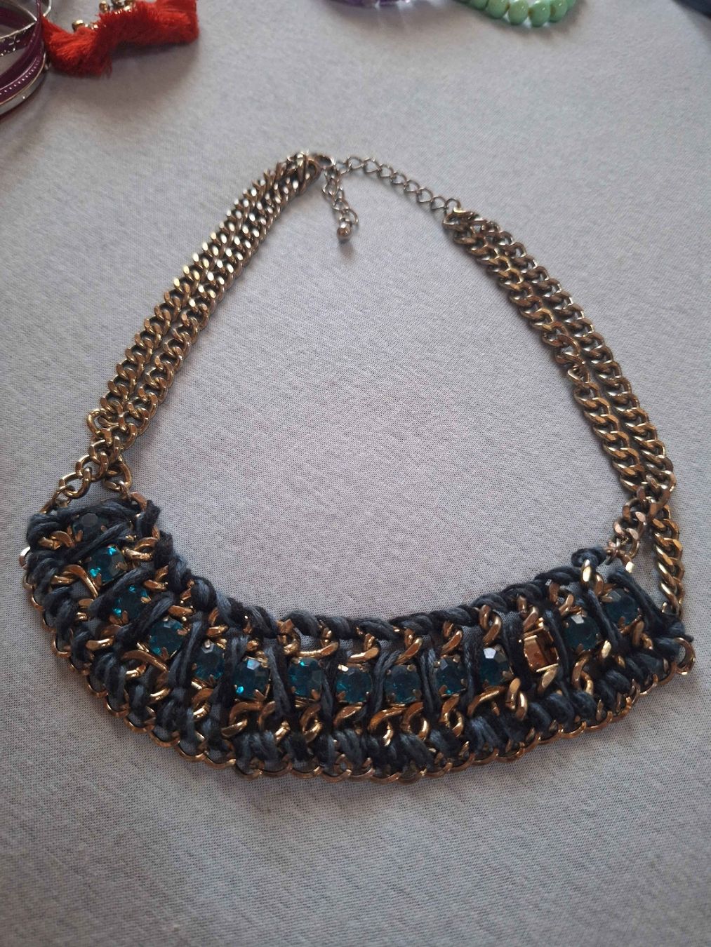 Catenine: Superbe collier ras du cou or et pierres  – Usato da Tannay venduto da v1n1p00h