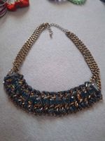 Superbe collier ras du cou or et pierres 