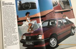 Prospekt Opel Ascona, 83, UNGEL., 43 J., richtig top-schön!