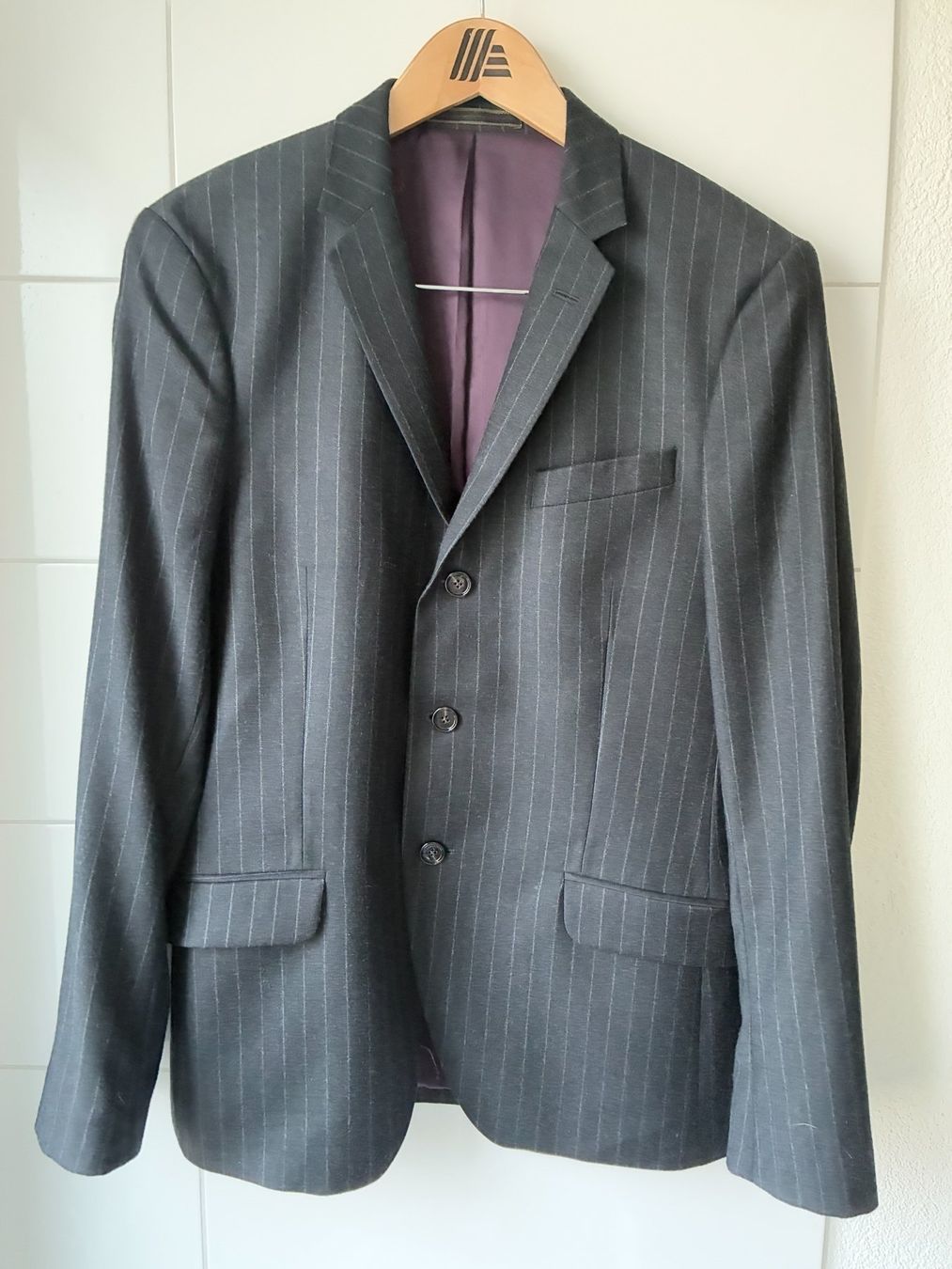 Sakko Jacken: Gestreifter Herren Blazer in Wolle/Kaschmir – Gebraucht aus Kloten von Nephty 1