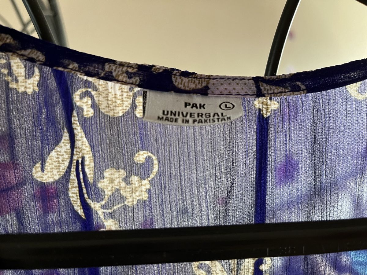 Tuniken: Tunique plage violet doré brodée légère, taille L – Gebraucht aus Genève von Libellule477 4