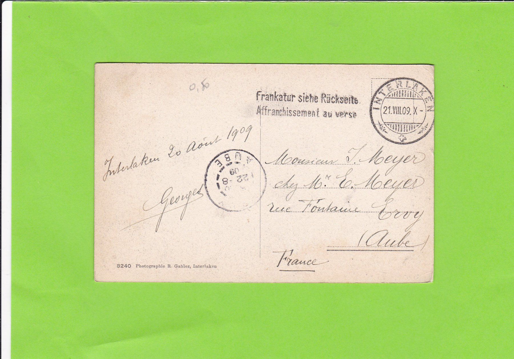 Cartoline postali: Interlaken Jungfrau – Usato da St. Peterzell venduto da neckertal 1