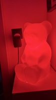 Sitzender Lumibär Lampe Rot Vintage