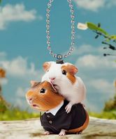 2-D ACRYL ANHÄNGER FÜR TASCHE, AUTO MEERSCHWEINCHEN IN LOVE