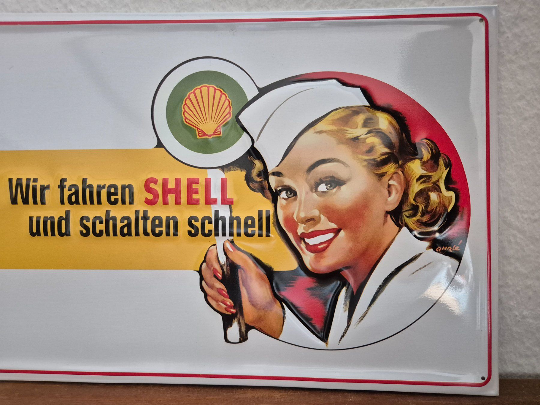 Shell Ecriteaux: Blechschild Shell Tankstelle Tanksäule Limitiert 2001 Blech – D'occasion à Neuhausen par rraayy 2