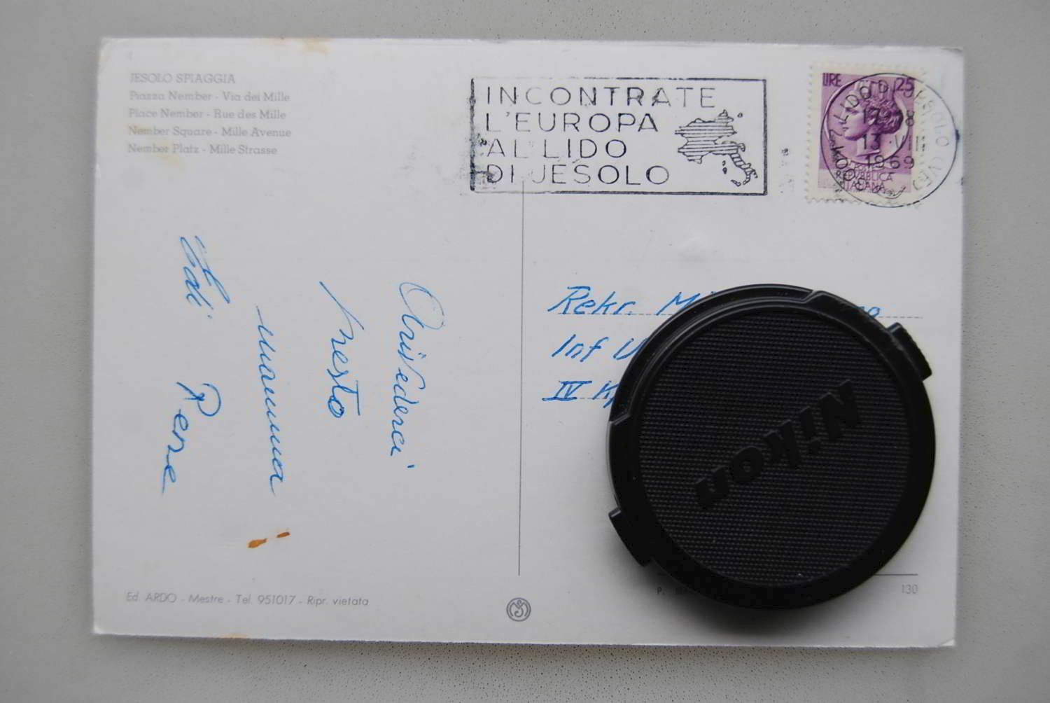 Cartoline postali: AK Jesolo Spiaggia - Piazza Nember 1969 – Usato da Rüfenacht BE venduto da Toro06 1