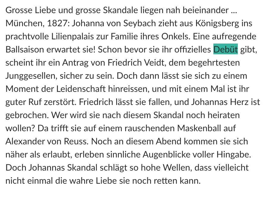 Libri: Eine fast perfekte Debütantin (N) – Usato da Frauenfeld venduto da SCHATZtruhe369 1
