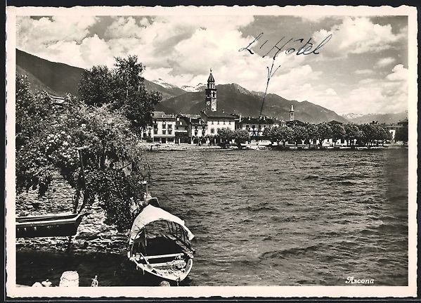 Ansichtskarten: AK Ascona, Panorama mit Bergen, 1941 – Gebraucht aus Berlin von bartko-reher