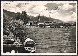 AK Ascona, Panorama mit Bergen, 1941