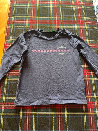 marineblaues Langarm-T-Shirt, Größe 86