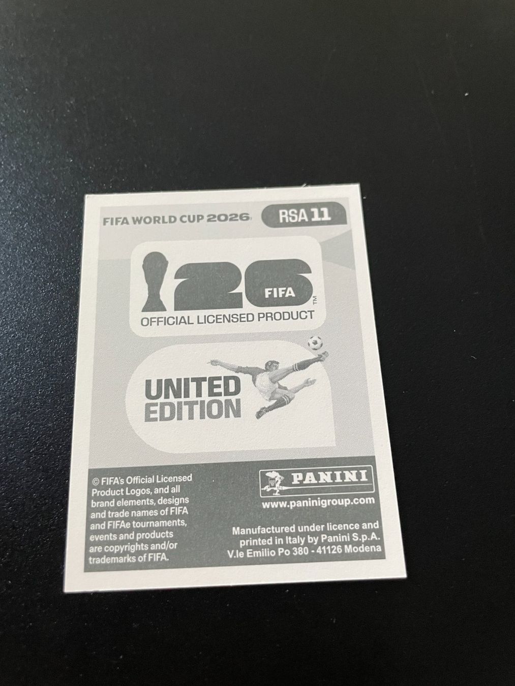 Panini Carte collezionabili: FIFA WM 2026 Sticker RSA 11 – Usato da Fahrwangen venduto da Venez 1