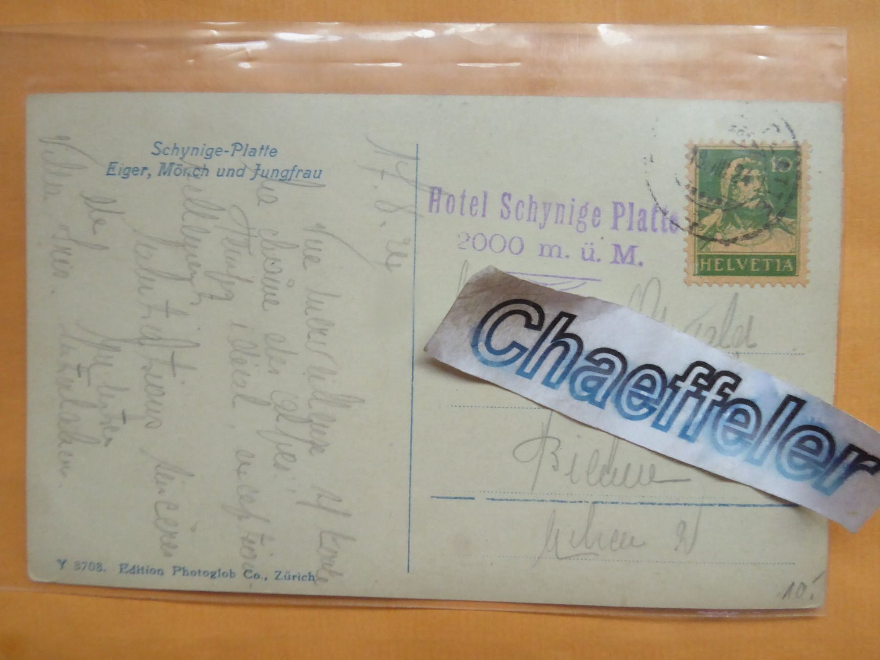 Cartoline postali: 1924 Schynige-Platte – Usato da Zürich venduto da Chaeffeler 1