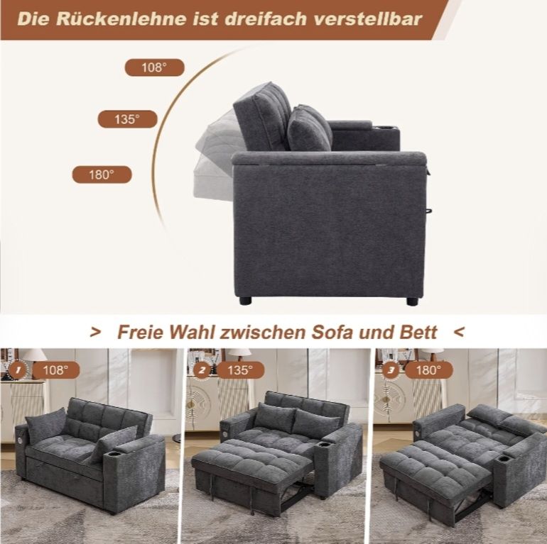 Divani: Schlafsofa grau-> Neupreis; CHF 492.- – Nuovo e nell'imballaggio originale da Rüti ZH venduto da dynastar6 2