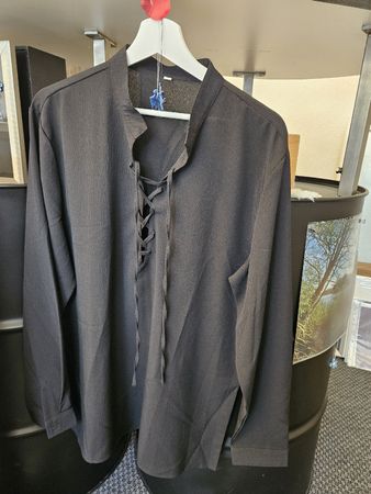 Herren Hemd schwarz Polyester Grösse L neu