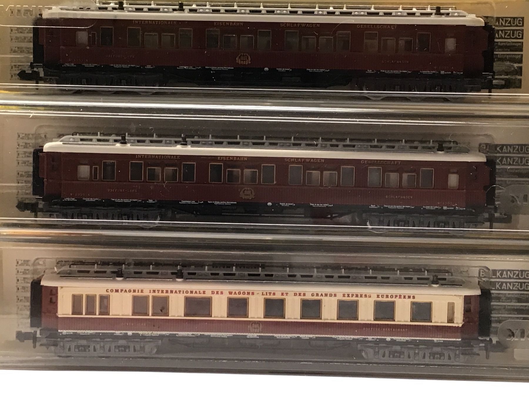 Trix Modellini di ferrovie: Minitrix Schlafwagen 3er Set, Spur N – Usato da Männedorf venduto da Modellbau-wyss
