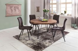 Esszimmertisch Rund Ø 120 cm Massivholz Sheesham Esstisch