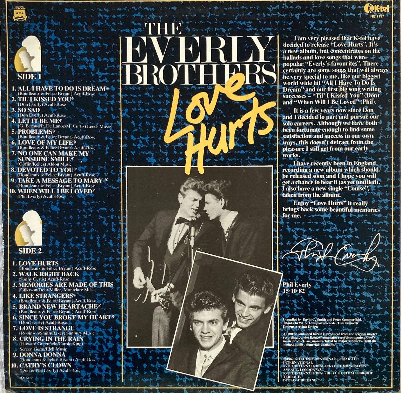 Dischi in vinile: THE EVERLY BROTHERS - LOVE HURTS – Usato da Poliez-Pittet venduto da Newtown-Records 1