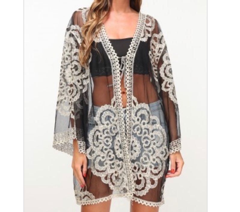 Bolero: Jaquette transparente noire motifs doré – Nuovo e nell'imballaggio originale da Petit-Lancy venduto da mina222