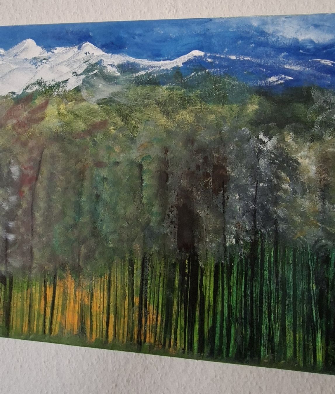 Tableaux: Gemälde " Höhenwald" handmade 40×120 – Neuf (Voir description) à Riehen par Steinbock1970 5