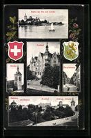 Arbon, Partie am See mit Kirche, Posthof
