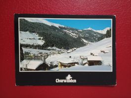 Churwalden Graubünden Winter Schriftzug