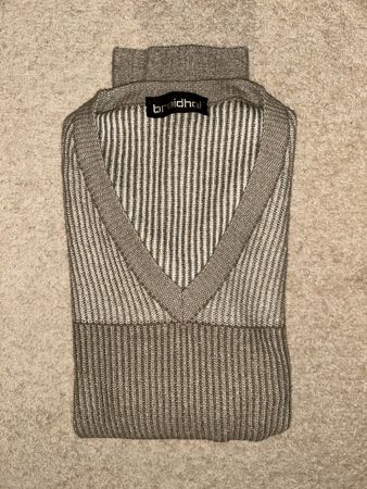 Pullover weiss-beige gestreift