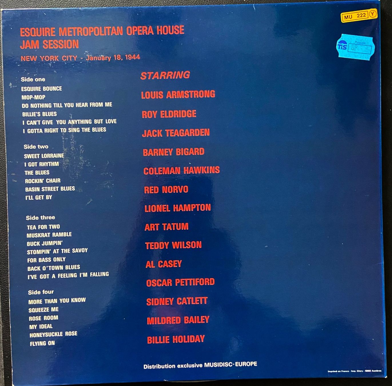 Schallplatten: The Historical Jam Session - Esquire Metropolitan Opera Hous – Gebraucht aus Feldbach von CDF10 1