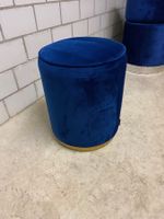 Samt Hocker blau