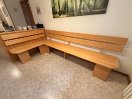 Eckbank aus Holz – sehr guter Zustand – 240 × 130 cm