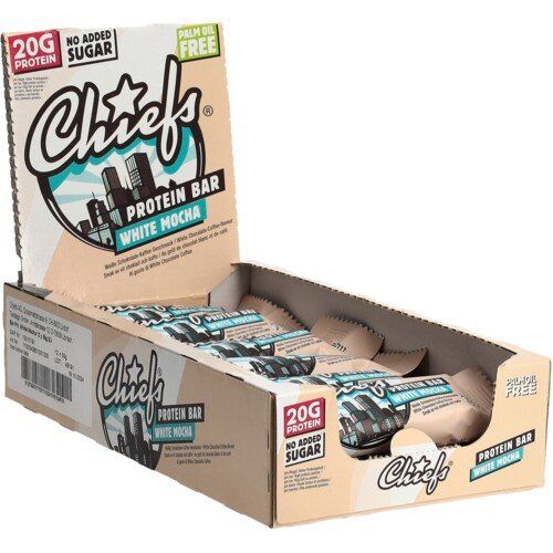 Cibi & Specialità: Chiefs Protein Bar White Mocha - 12er Box – Nuovo e nell'imballaggio originale da Winterthur venduto da Schwestere