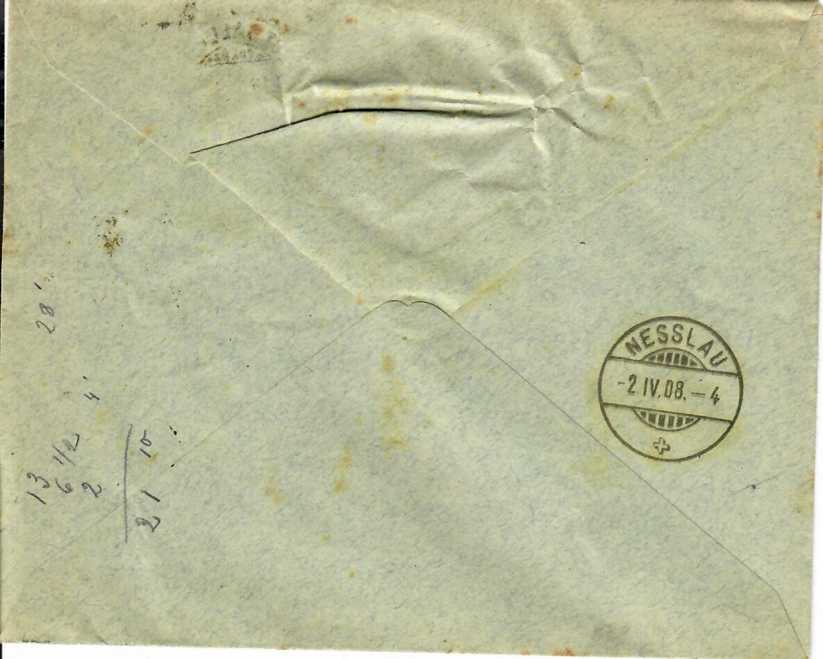 Alle Briefmarken: Buchdruckerei Zollikofer St.Gallen 1908 – Gebraucht aus Hochdorf von Ziegel-16 1