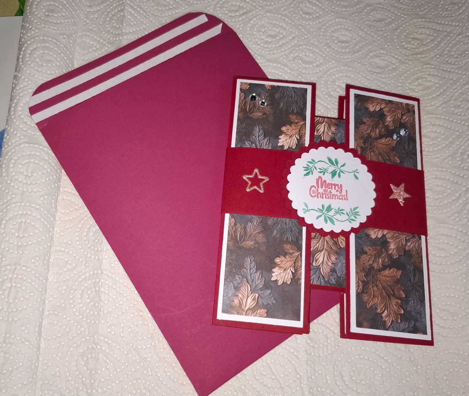 Cartes: Handgemachte Weihnachtskarte mit Kuvert rot – Neuf (Voir description) à Plagne par Reticulum01 9
