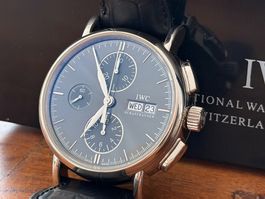 IWC Portofino Chronograph Weissgold blaues Zifferblatt