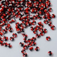 Rocailles Schwarz-Weiss-Rot gestreift 2mm / 30g